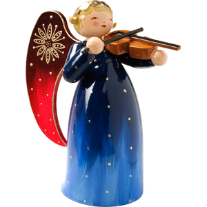 Wendt & Kuhn Richly Painted Angel, with Violin Figurine