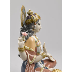 Lladro Goddess Sri Lakshmi Figurine