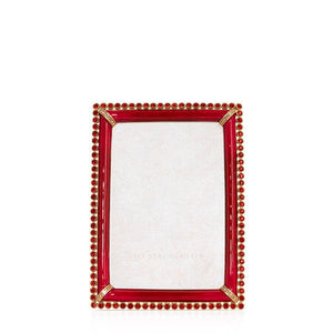 Jay Strongwater Lorraine Stone Edge 4" x 6" Picture Frame - Ruby