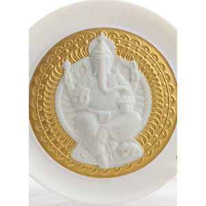 Lladro Lord Ganesha Decorative Plate - Golden Lustre