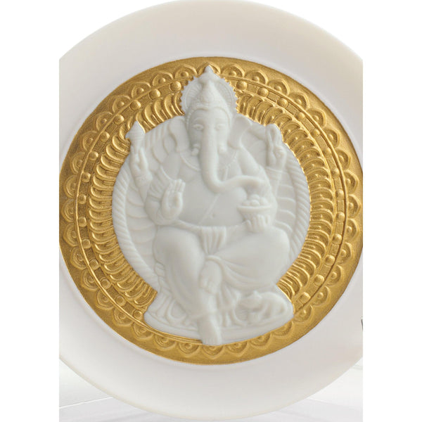 Load image into Gallery viewer, Lladro Lord Ganesha Decorative Plate - Golden Lustre
