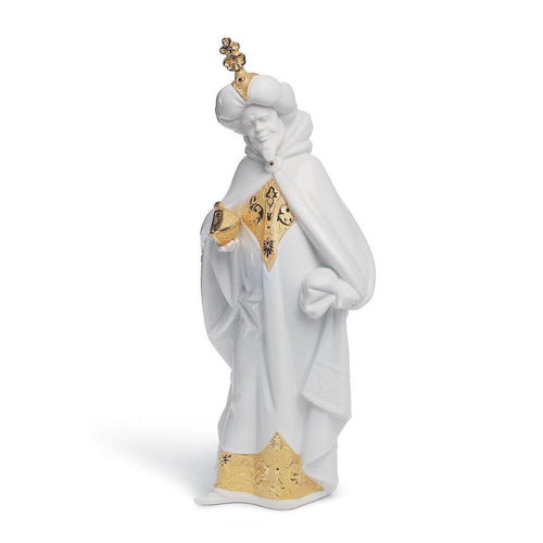 Lladro King Balthasar Nativity Figurine - Golden Lustre