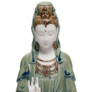 Lladro Kwan Yin Figurine - Green