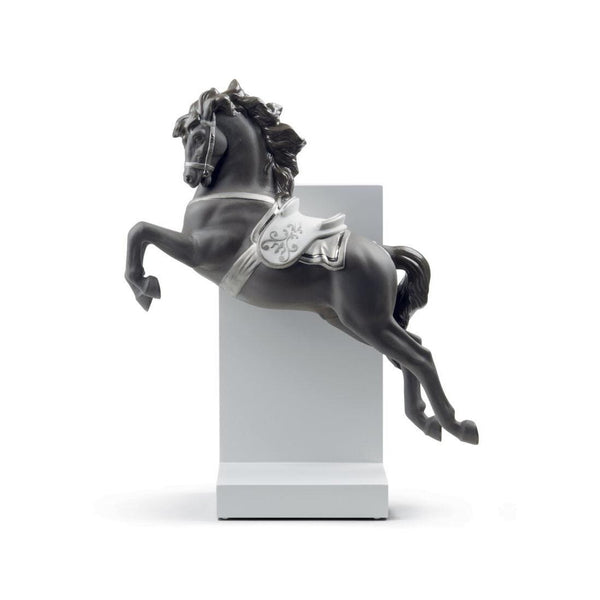 Load image into Gallery viewer, Lladro Horse On Pirouette Figurine - Silver Lustre
