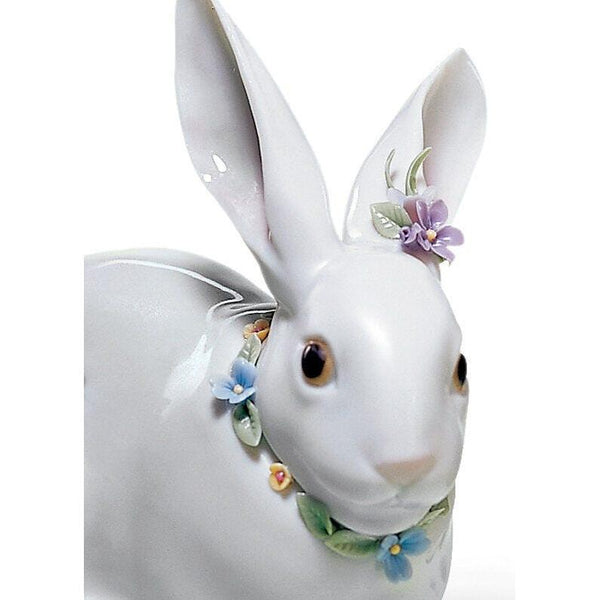Load image into Gallery viewer, Lladro Attentive Bunny with Flowers Figurine
