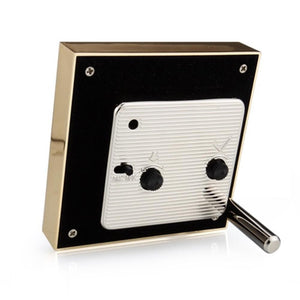 Addison Ross Powder Blue & Gold Square Silent Alarm Clock