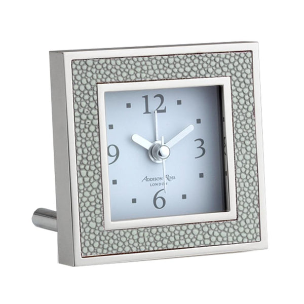 Load image into Gallery viewer, Addison Ross Grey Shagreen Square Silent Alarm Clock
