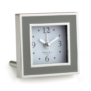 Addison Ross Taupe Enamel Square Alarm Clock