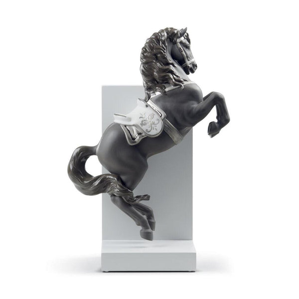 Load image into Gallery viewer, Lladro Horse On Courbette Figurine - Silver Lustre
