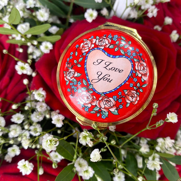 Load image into Gallery viewer, Halcyon Days &quot;I Love You&quot; Enamel Box
