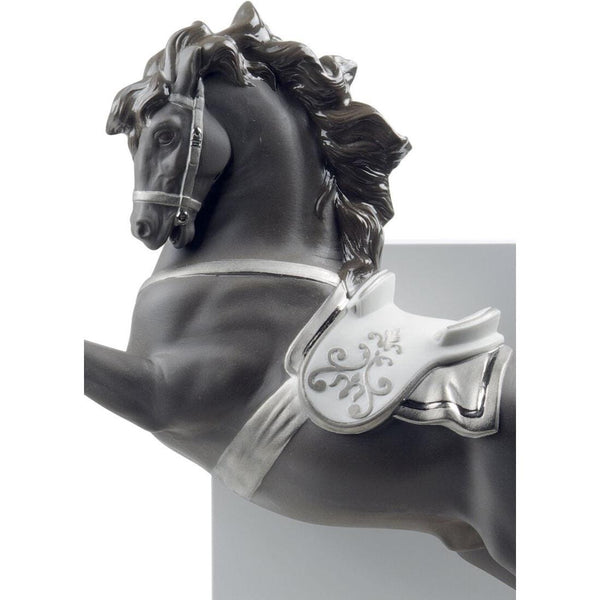 Load image into Gallery viewer, Lladro Horse On Pirouette Figurine - Silver Lustre
