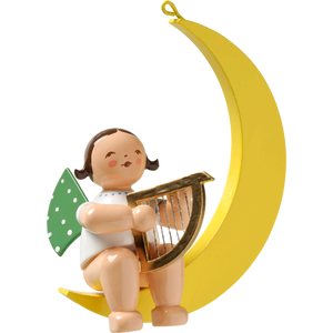 Wendt & Kuhn Angel with Harp, Small, in Moon Figurine