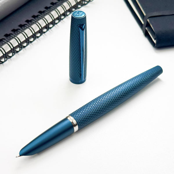 Load image into Gallery viewer, Diplomat Viper Blue Guilloche(Blue) Fountain Pen
