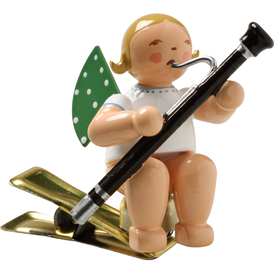 Wendt & Kuhn Angel with Bassoon, on Clip Figurine