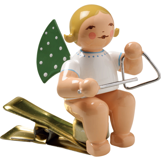 Wendt & Kuhn Angel with Triangle, on Clip Figurine