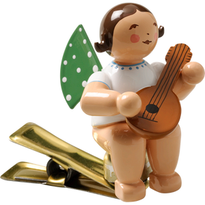 Wendt & Kuhn Angel with Mandolin, on Clip Figurine