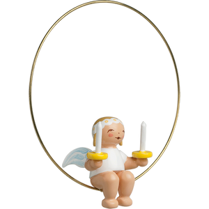 Wendt & Kuhn Christmas Tree Angel in Ring, with two Candles Figurine