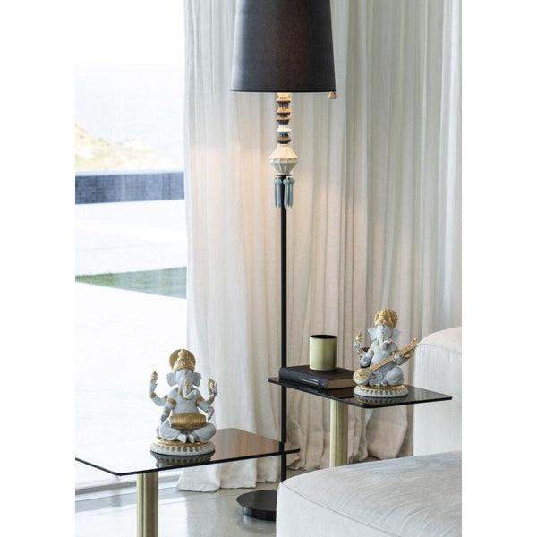 Load image into Gallery viewer, Lladro Mridangam Ganesha Figurine - Golden Lustre
