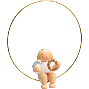 Wendt & Kuhn Christmas Tree Angel in Ring, with Headless Tambourine Figurine