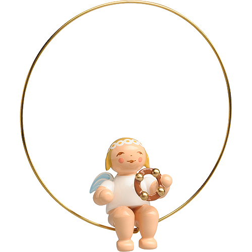 Wendt & Kuhn Christmas Tree Angel in Ring, with Headless Tambourine Figurine