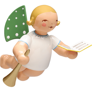 Wendt & Kuhn Angel with Songbook and Small Trumpet, Suspended Figurine