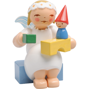 Wendt & Kuhn Marguerite Angel, Sitting, with Building Blocks Figurine