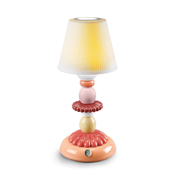 Load image into Gallery viewer, Lladro Lotus Firefly Table Lamp - Coral
