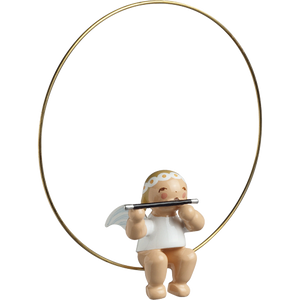 Wendt & Kuhn Christmas Tree Angel in Ring, with Transverse Flute Figurine