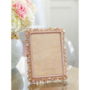 Jay Strongwater Leslie Bejeweled 5" x 7" Picture Frame - Baby Pink