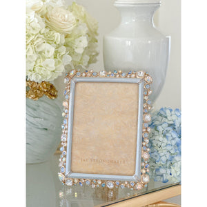 Jay Strongwater Leslie Bejeweled 5" x 7" Picture Frame - Baby Blue