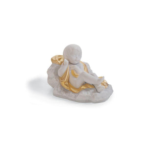 Lladro Baby Jesus Nativity Figurine - Golden Lustre