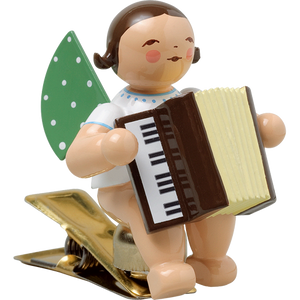 Wendt & Kuhn Angel with Accordion, on Clip Figurine