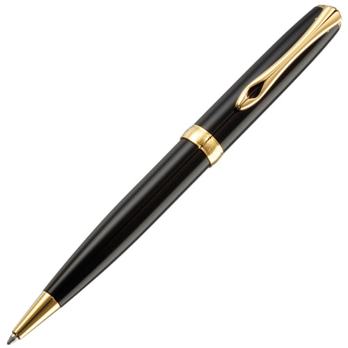 Diplomat Excellence A2 Black Lacquer with gold trim easyFLOW Ballpoint Pen