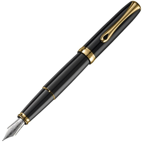 Diplomat Excellence A2 Black Lacquer with Gold Trim Fountain Pen