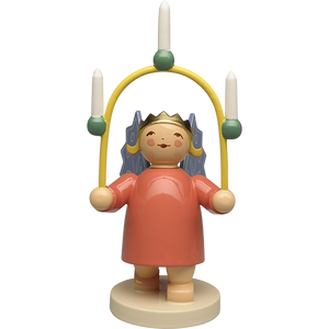 Wendt & Kuhn Angel wearing Crown, with Candle Arch and Candles Figurine