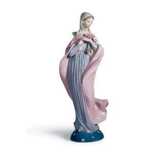 Lladro Our Lady with Flowers Figurine