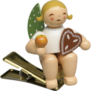Wendt & Kuhn Angel with Gingerbread and Apple, on Clip Figurine