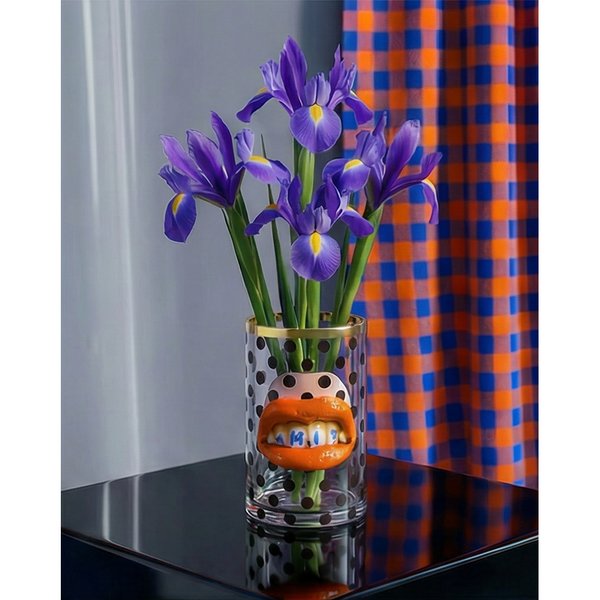 Load image into Gallery viewer, Seletti Glass Vase Shit Pois Cylindrical small

