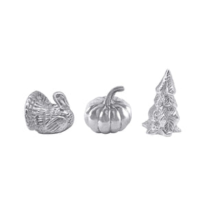 Mariposa Holiday Napkin Weight Set Turkey, Pumpkin, Christmas Tree