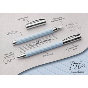 Faber-Castell Ambition Ballpoint Pen, Italic Ice Blue