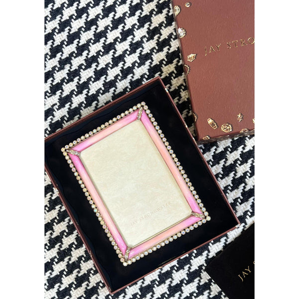 Load image into Gallery viewer, Jay Strongwater Lorraine Stone Edge 4" x 6" Picture Frame - Rose
