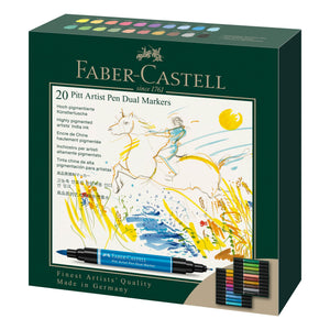 Faber-Castell Pitt Artist Pen Dual Markers, Wallet of 20