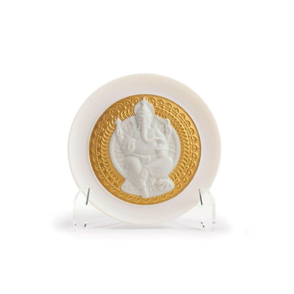 Load image into Gallery viewer, Lladro Lord Ganesha Decorative Plate - Golden Lustre
