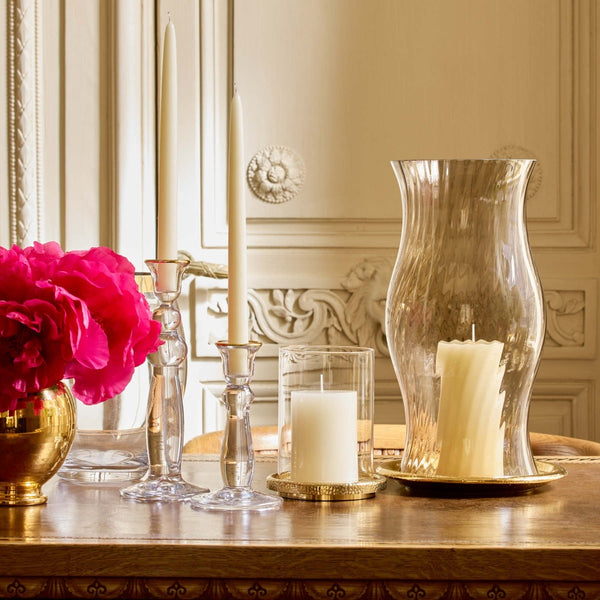 Load image into Gallery viewer, AERIN Sancia Tall Taper Candleholders, Gold Rim, Set of 2
