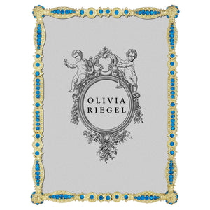Olivia Riegel Gold Asbury 5" x 7" Frame with Capri Blue Stones