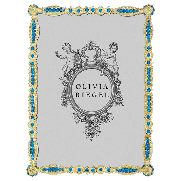 Load image into Gallery viewer, Olivia Riegel Gold Asbury 5&quot; x 7&quot; Frame with Capri Blue Stones
