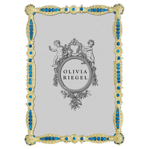 Olivia Riegel Gold Asbury 4" x 6" Frame with Capri Blue Stones