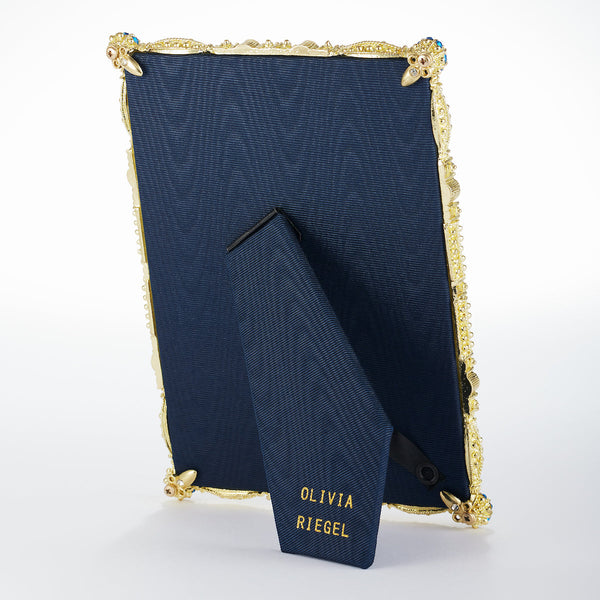 Load image into Gallery viewer, Olivia Riegel Gold Asbury 4&quot; x 6&quot; Frame with Capri Blue Stones
