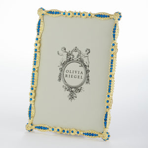 Olivia Riegel Gold Asbury 5" x 7" Frame with Capri Blue Stones