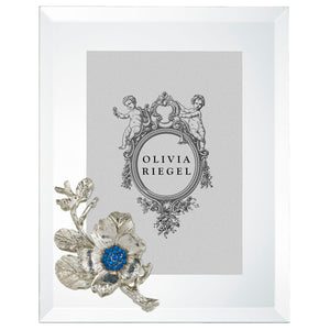 Olivia Riegel Silver Botanica 5" x 7" Frame with Capri Blue Stones